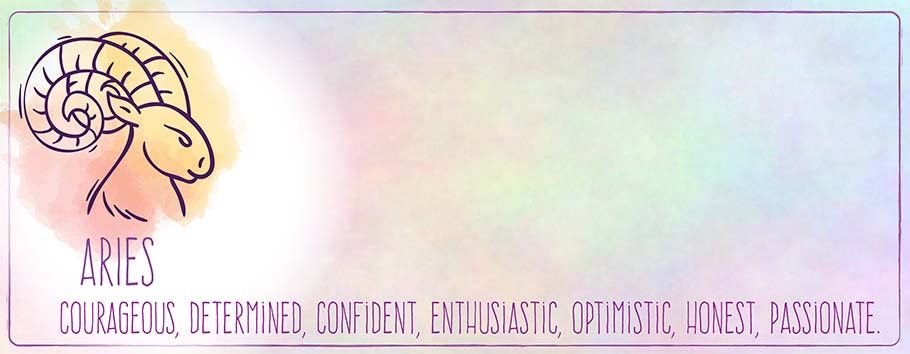 Zodiac Aries Star Sign Personalised Birthday Banners