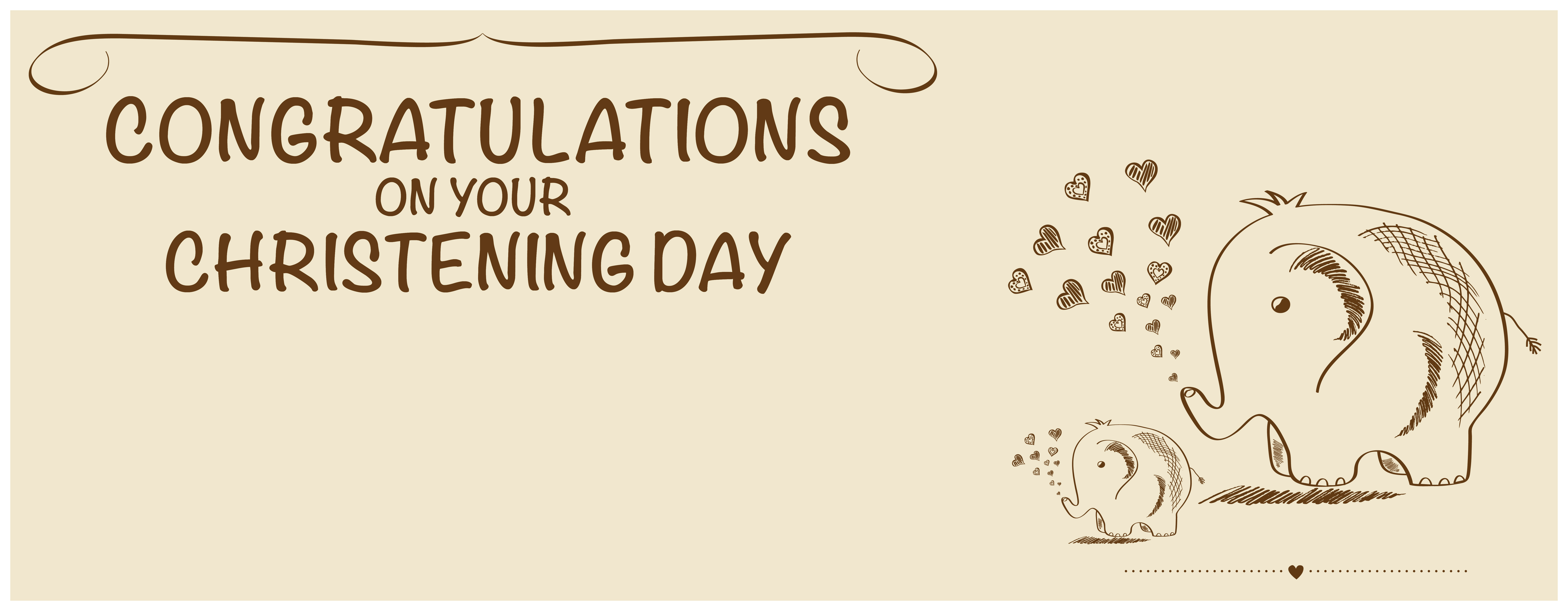 Cute Elephants Personalised Christening Banners