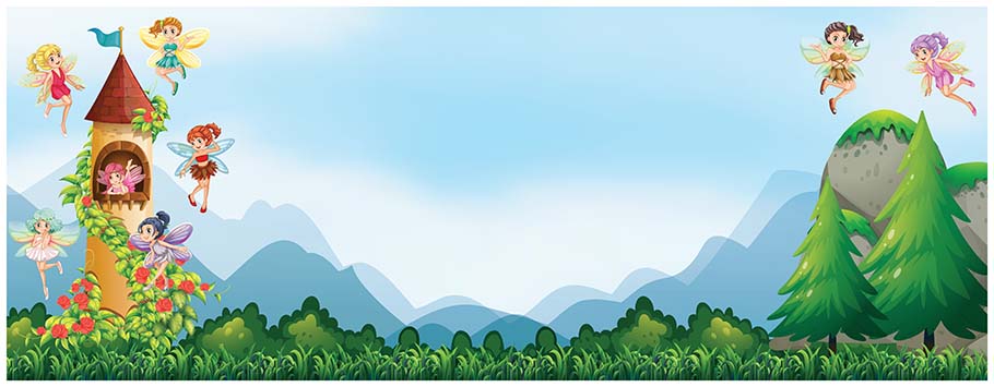 Fairytale Fairies Tower Personalised Birthday Banners