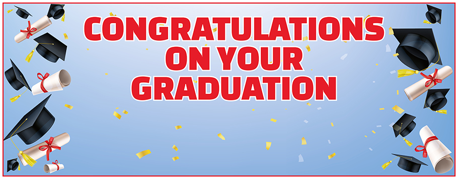 Graduation Cap & Scroll Personalised Celebration Banners