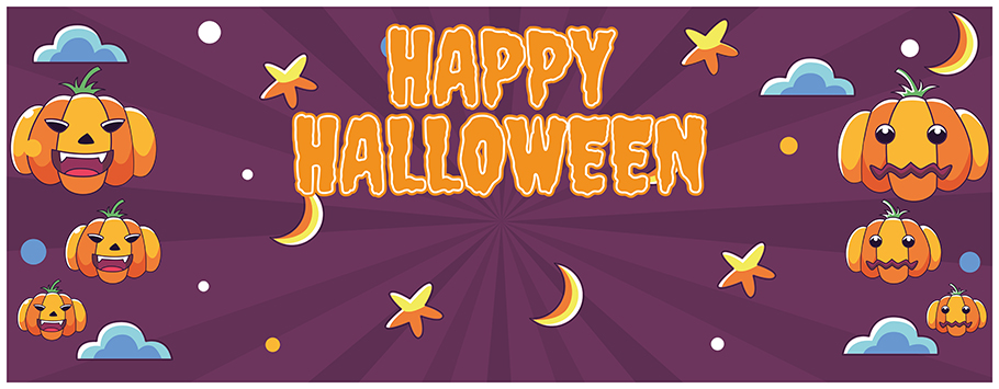 Happy Halloween Pumpkin Personalised Banners