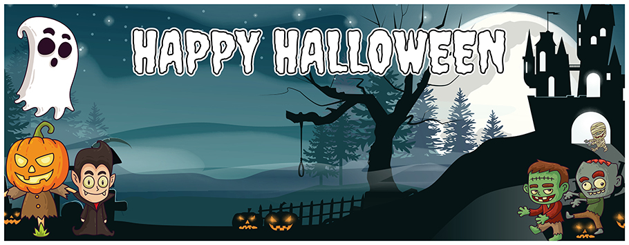 Happy Halloween Zombie Personalised Banners