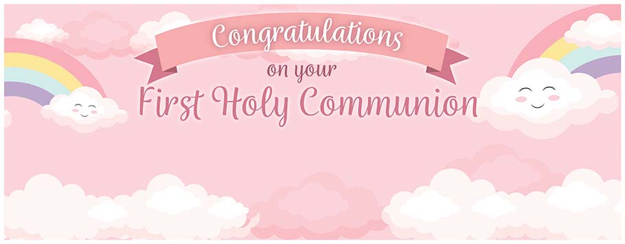 First Holy Communion Rainbow Personalised Banners