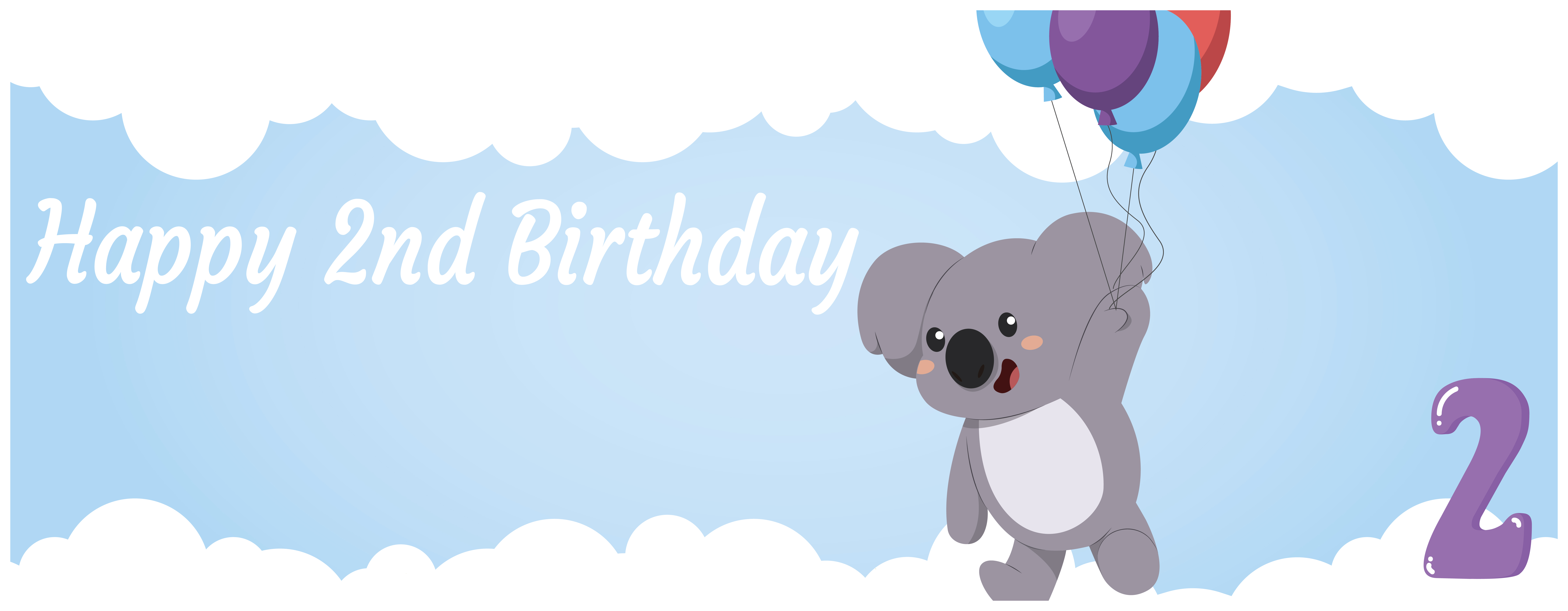 2nd Birthday Koala Personalised Photo Banners