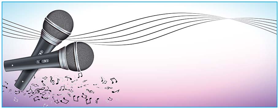 Microphone Karaoke Singing Personalised Birthday Banners