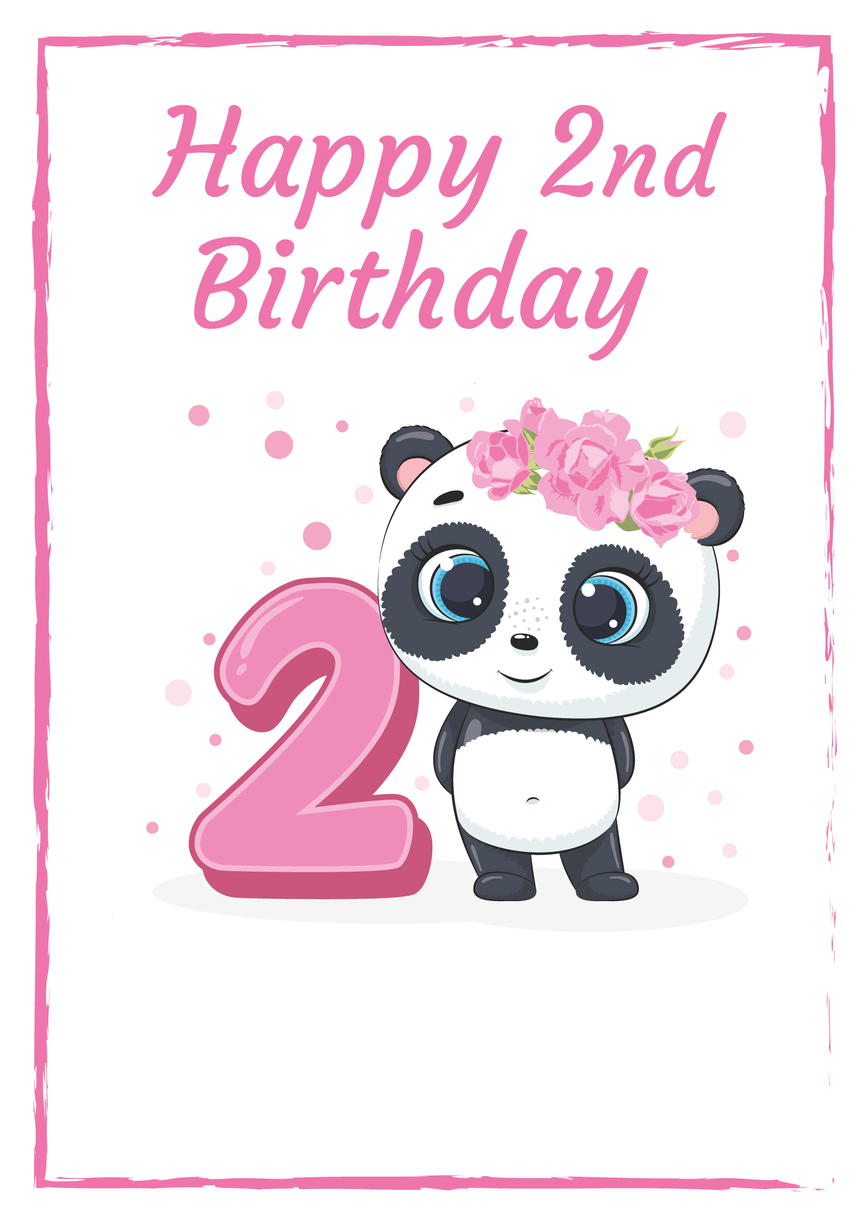 2nd Birthday Personalised Panda Card