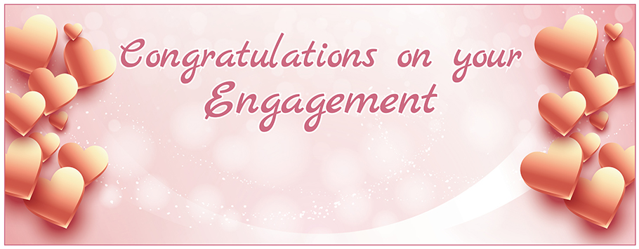 Rose Gold Heart Personalised Engagement Banners