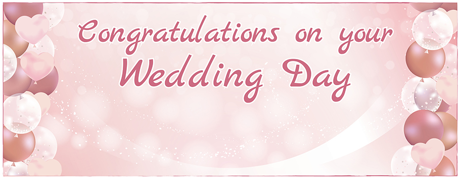 Rose Gold Balloon Personalised Wedding Banners