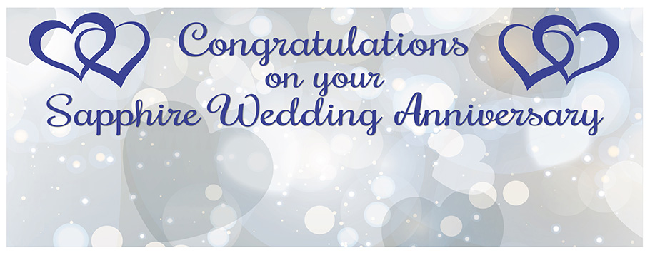 Sapphire Wedding Anniversary Personalised Banners