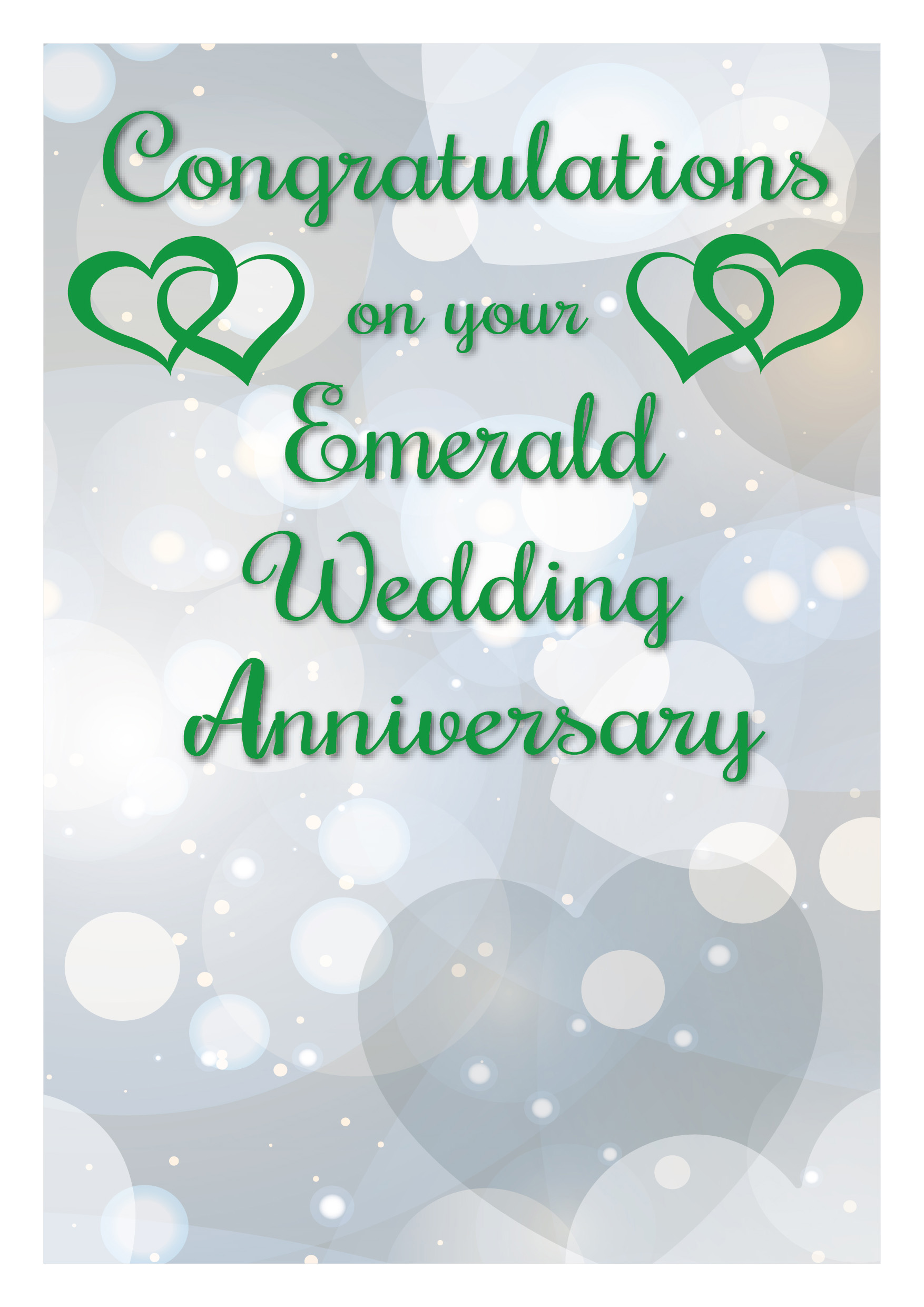 Congratulations on your Emerald Wedding Anniversary Personalised Card
