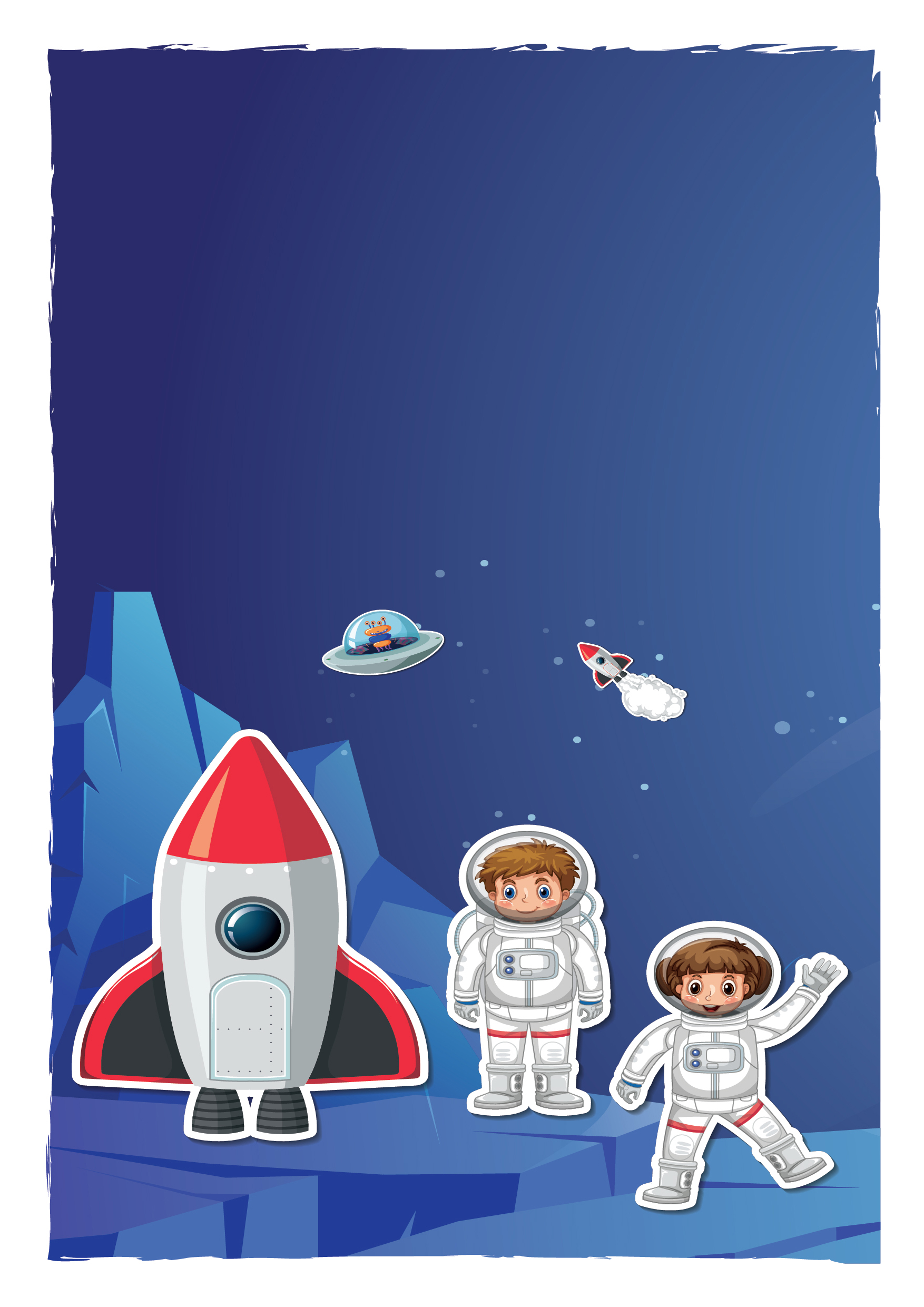 Astronauts Rockets & Spaceships Personalised Birthday Card