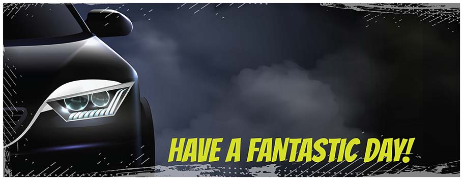 Sports Car Black Personalised  Birthday Banners