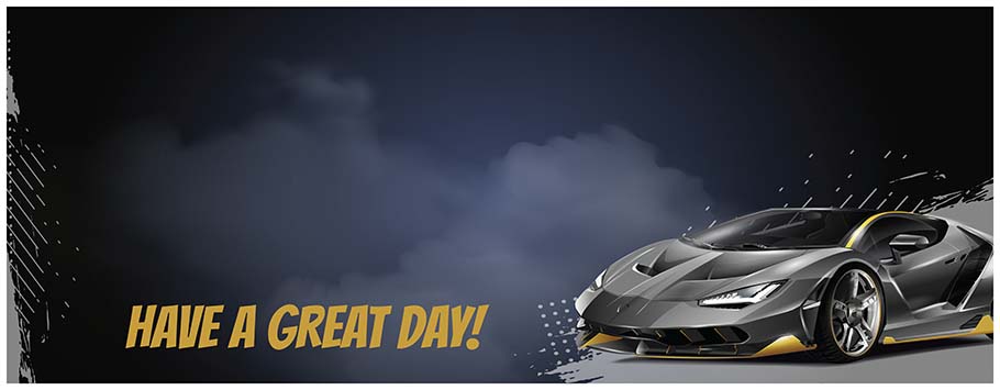 Sports Car Black & Gold Personalised  Birthday Banners