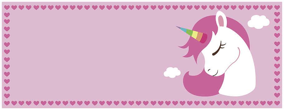 Unicorn Heart Personalised Birthday Banners