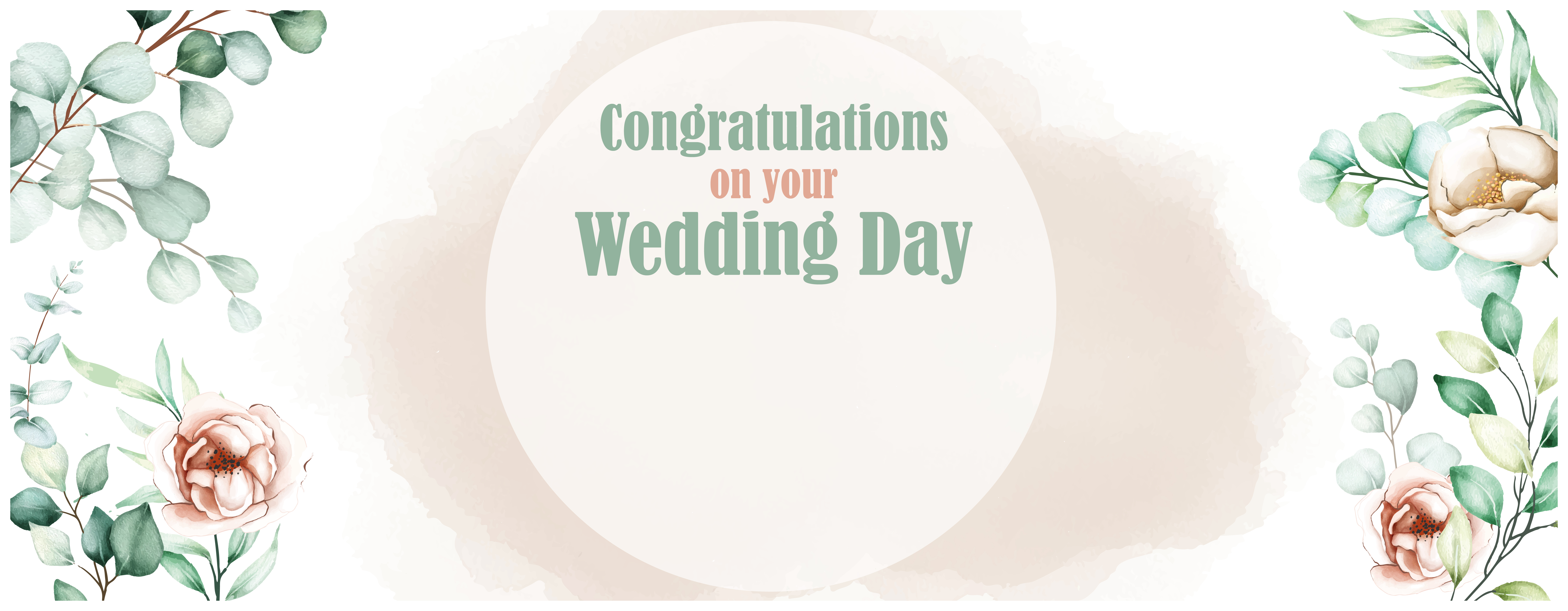 Wedding Day Congratulations Eucalyptus Rose Personalised Banners