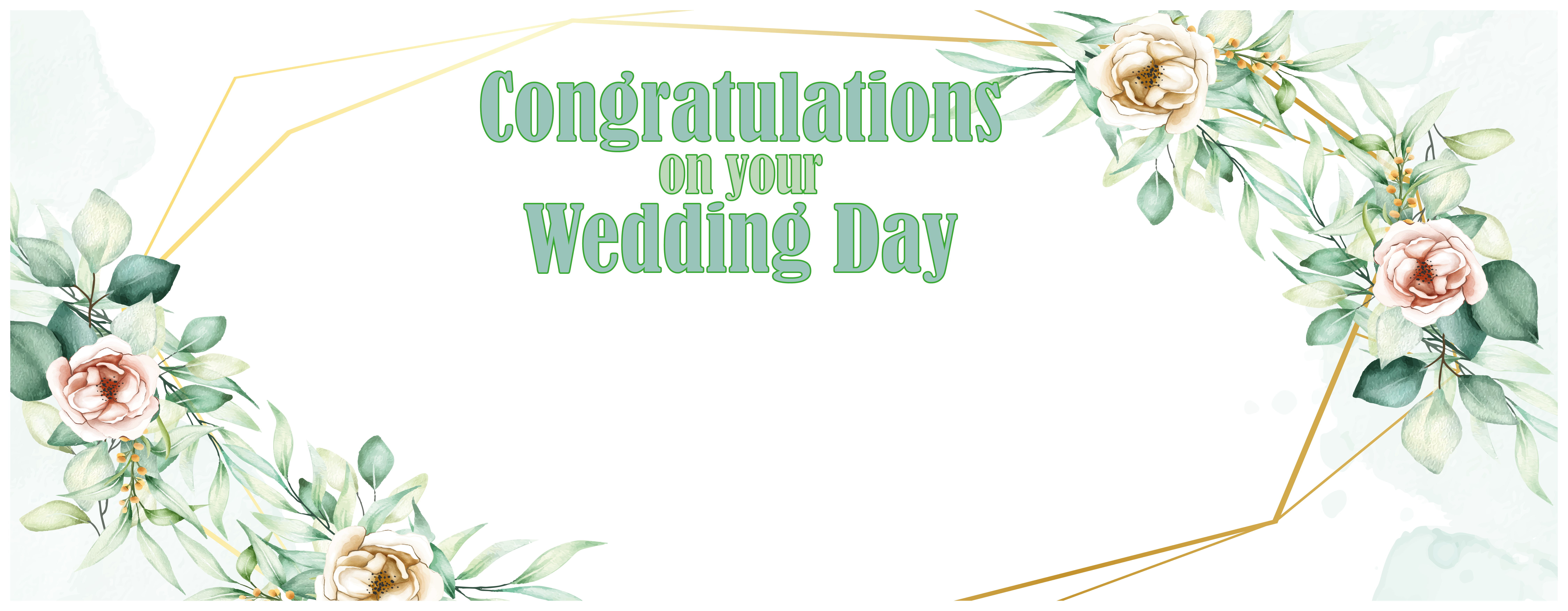 Wedding Day Congratulations Floral Personalised Banners